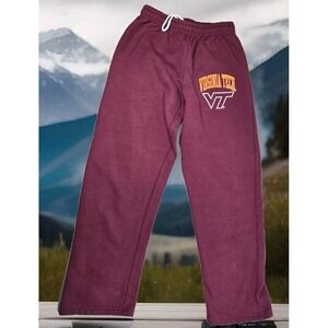Virginia Tech Hokies Sweatpants Adult Small S Maroon Gildan Heavy‎ Blend Fleece